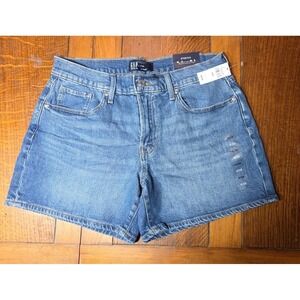Gap‎ Denim Shorts Stretch Women 6/28 Medium Wash Blue  5"  Mid Rise NWT